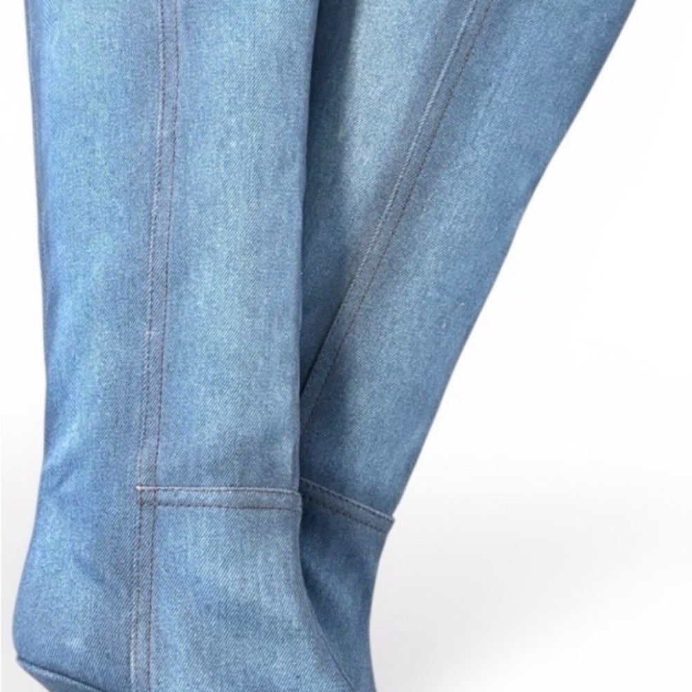 Zara Blue Over-the-Knee Pointed Toe Stiletto Boots - Picture 3 of 4